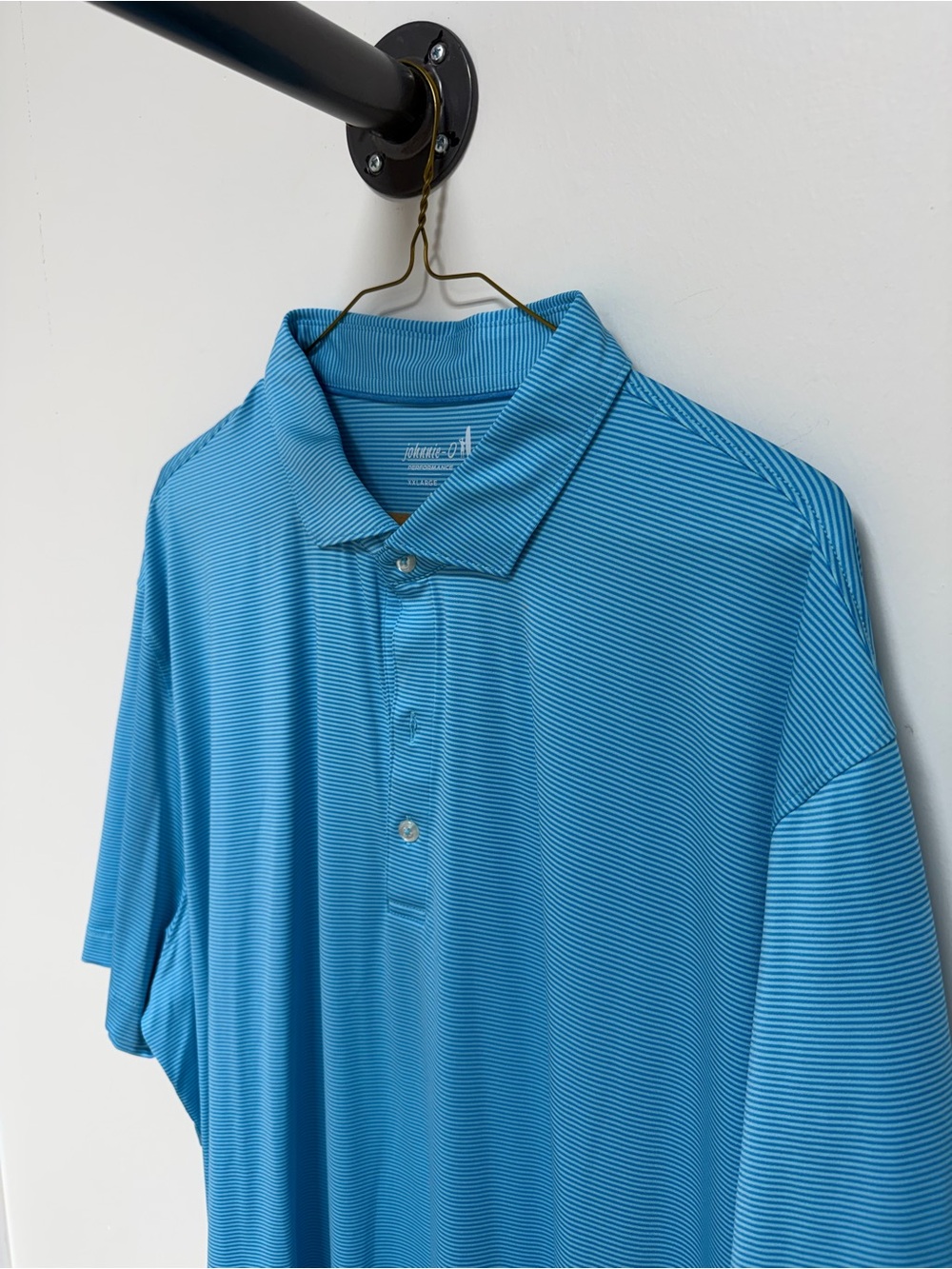 Johnnie- O Men's Blue Striped Polo Shirt
